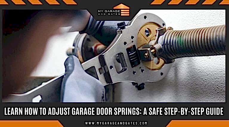 Homeowner adjusting garage door springs in Houston, TX